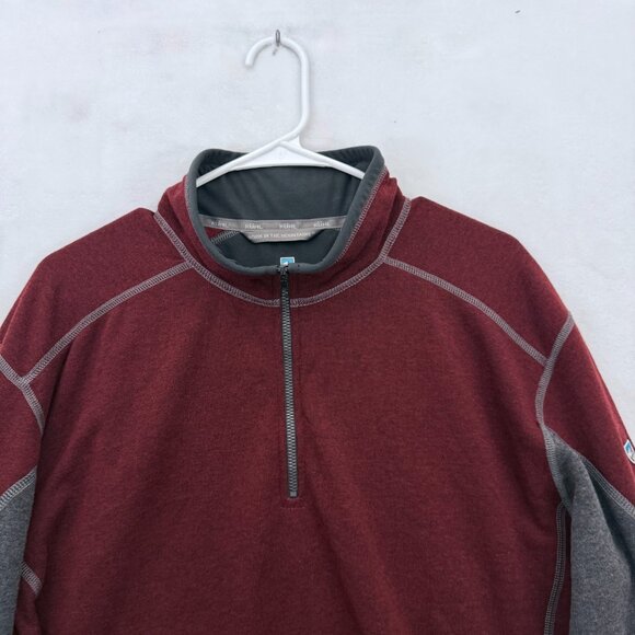 Kuhl Kashmira 1/4 Zip Sweater Mens XL Red Fleece Pullover Lightweight Casual - Picture 2 of 9